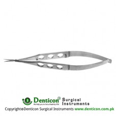 Stern-Gills Micro Scissor Straight - Sharp Tips - Extra Thin Stainless Steel, 11 cm - 4 1/2" Blade Size 10 mm
